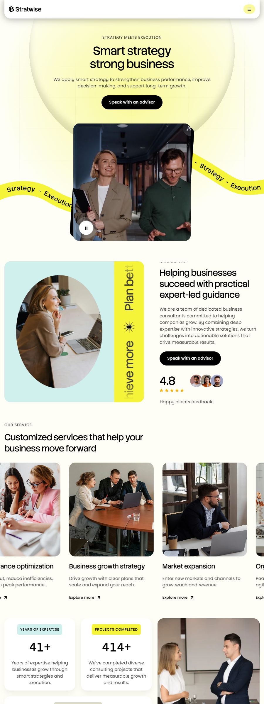 Stratwise template, full page
